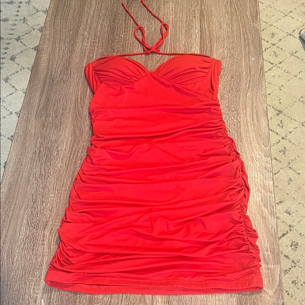 Princess Polly Halter Mini Dress in Red, US Size 6